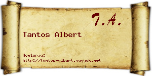 Tantos Albert névjegykártya